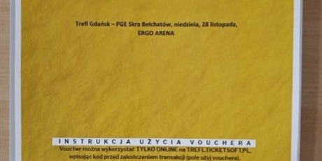 Powiększ grafikę: Przedmiot licytacji: 3 podwójne zaproszenia na mecz Trefl Gdańsk-Skra Bełchatów