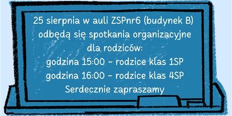 spotkania dla rodziców klas 1SP i 4SP