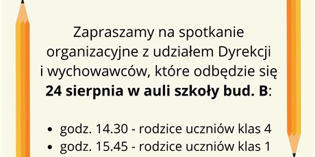 Spotkanie dla rodziców klas 1 i 4