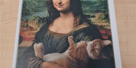 Powiększ grafikę: Przedmiot licytacji: puzzle z Mona Lisą z kotem