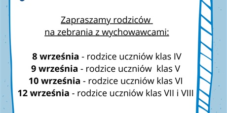 Zebrania z rodzicami uczniów IV-VIII